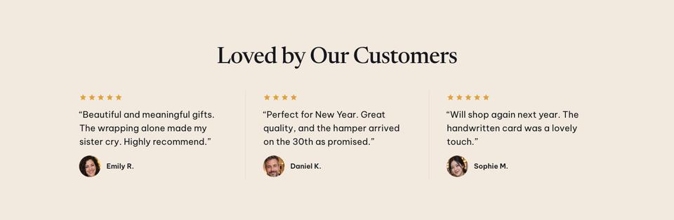 New Year Gift Shop template — Reviews section