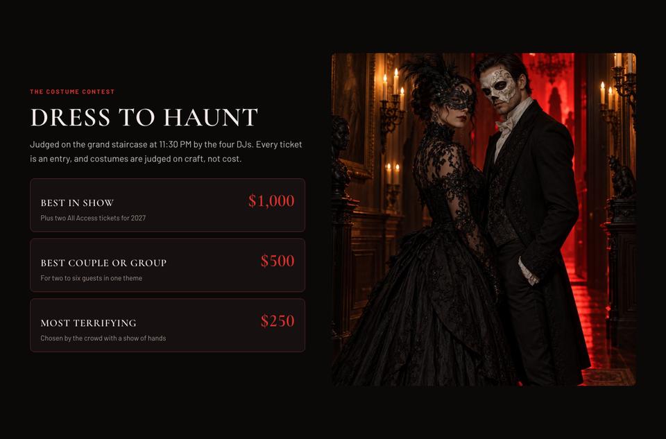 Halloween Manor Party template — Costume contest section