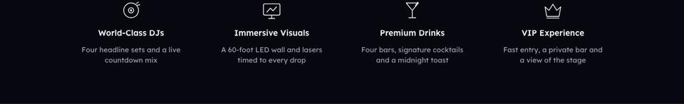New Year Party template — Highlights section