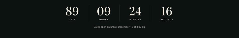 Christmas Market Event template — Countdown section