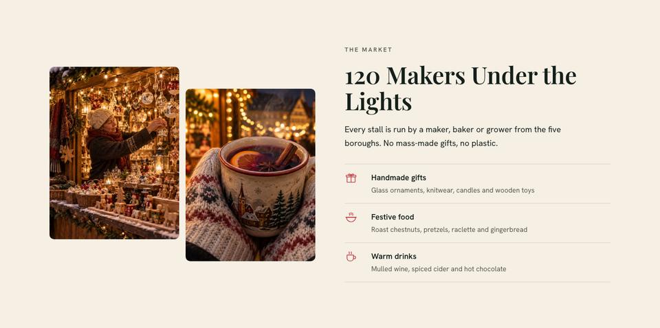 Christmas Market Event template — The market section