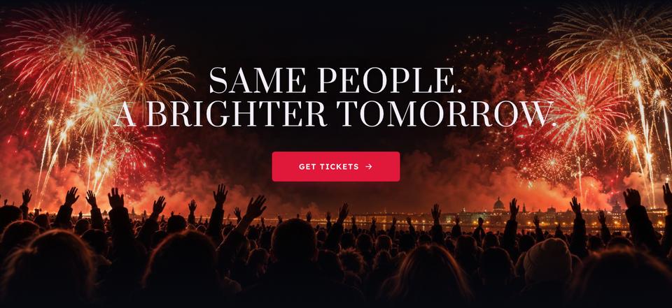 New Year Party template — Closing band section
