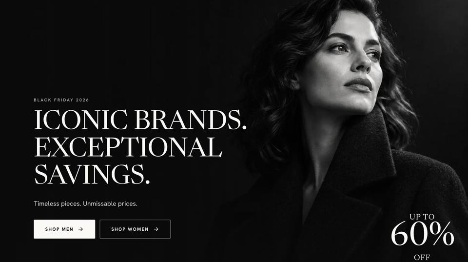 Black Friday Premium Brands template — Hero section