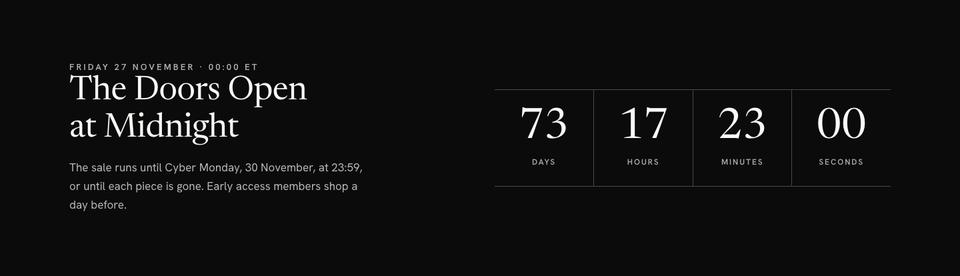 Black Friday Premium Brands template — Countdown section