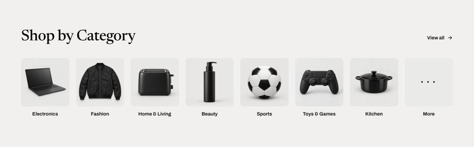 Black Friday Mega Sale template — Categories section