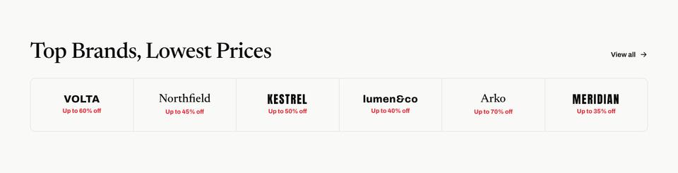Black Friday Mega Sale template — Brands section