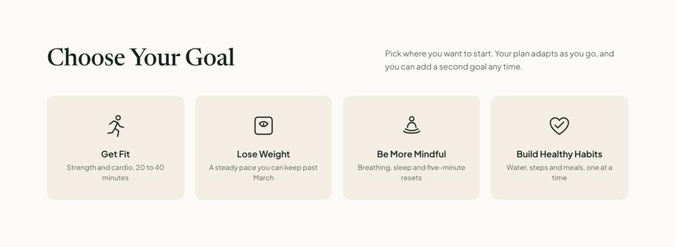 New Year Fitness template — Goals section