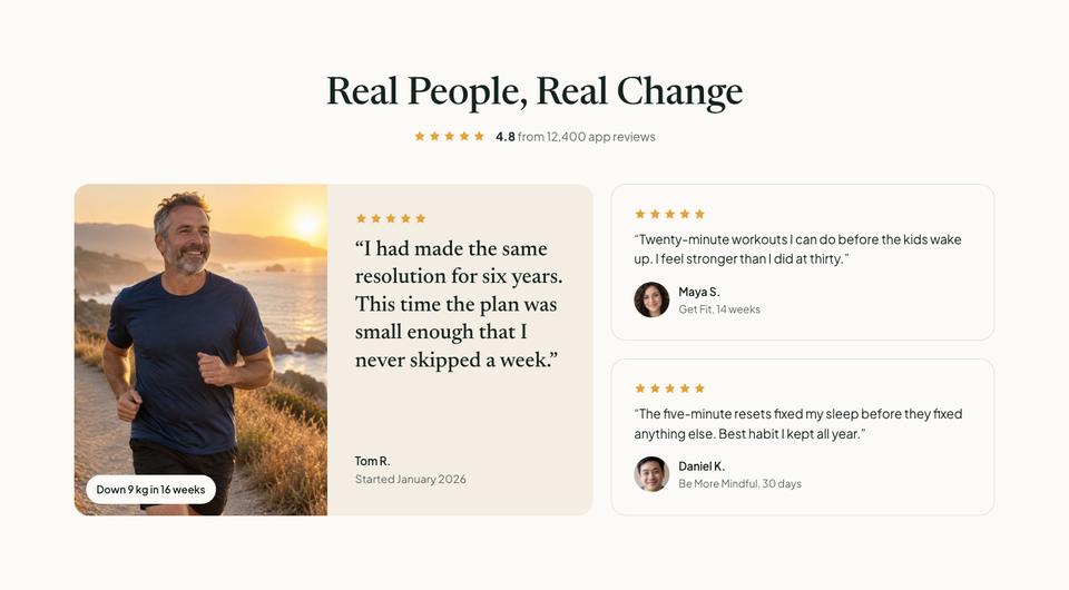 New Year Fitness template — Stories section