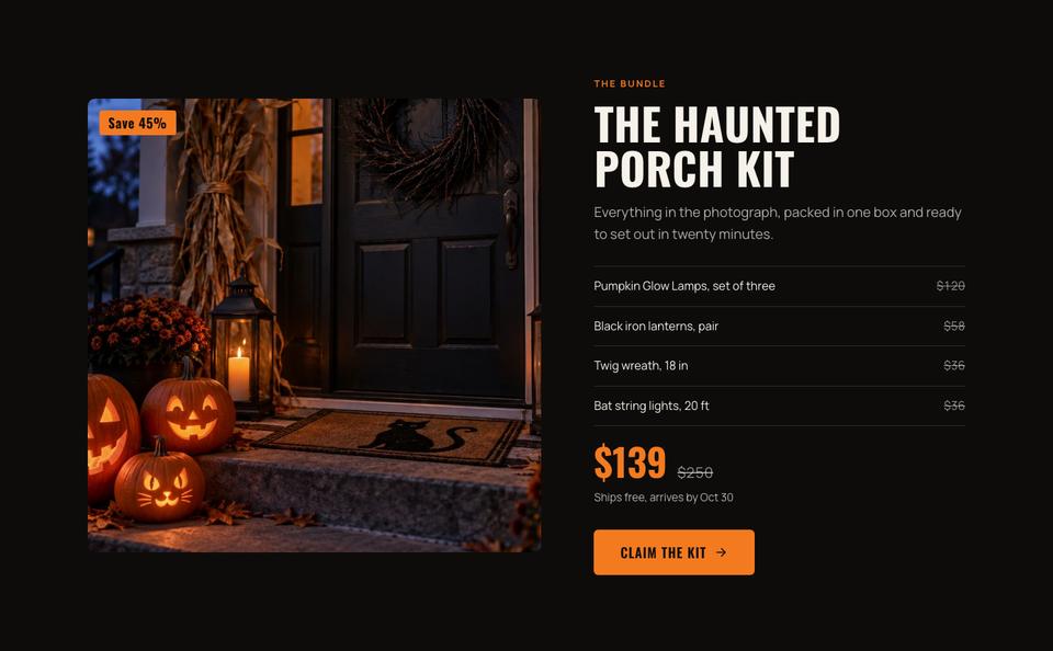 Halloween Night Sale template — Bundle section