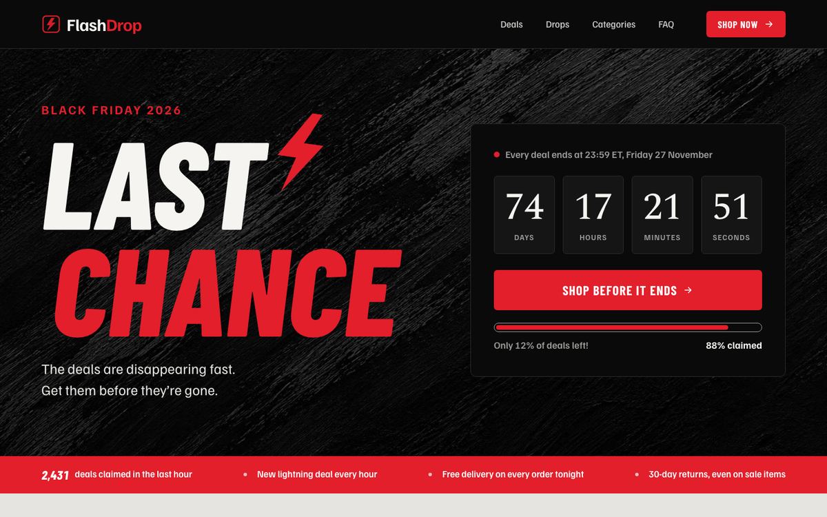 Black Friday Last Chance landing page template