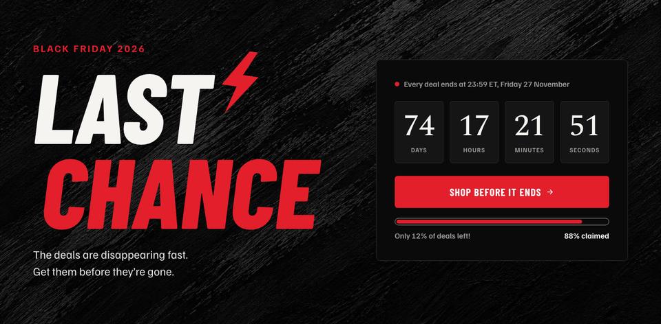 Black Friday Last Chance template — Hero section
