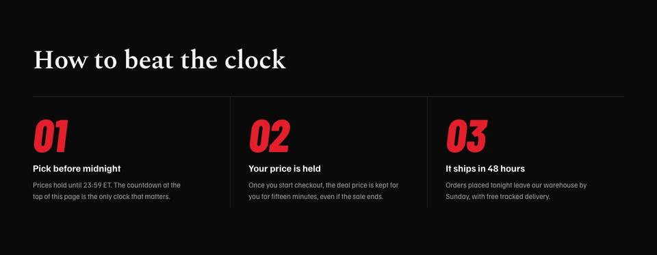 Black Friday Last Chance template — How to beat the clock section