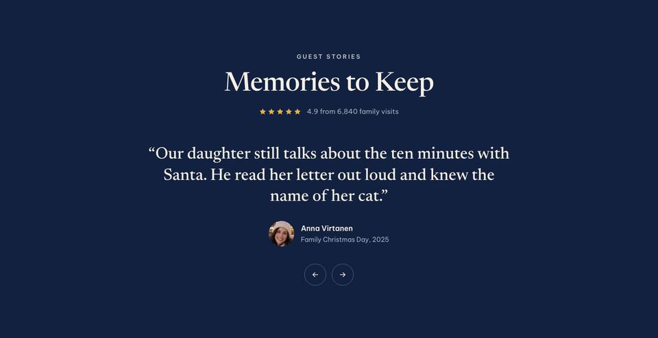 Christmas Village Story template — Family reviews section