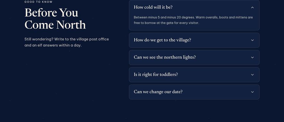 Christmas Village Story template — Questions section