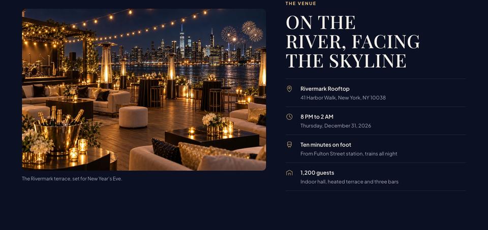 New Year Countdown template — The venue section