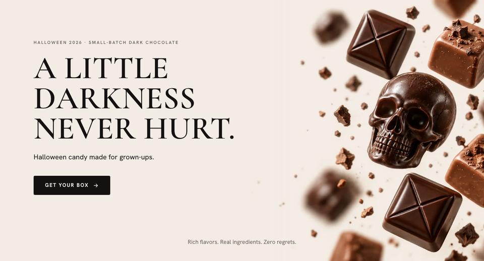 Halloween Candy Brand template — Hero section
