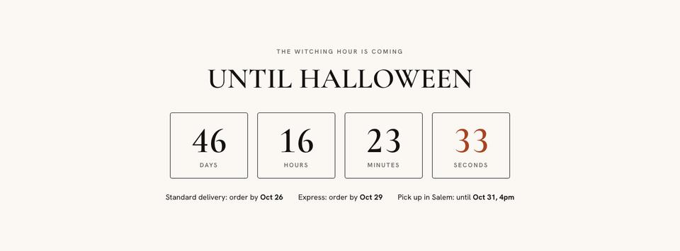 Halloween Candy Brand template — Countdown section