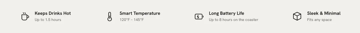 Smart Mug DTC template — Features section