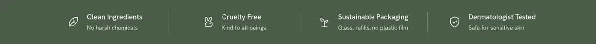 Natural Skincare template — Promises section