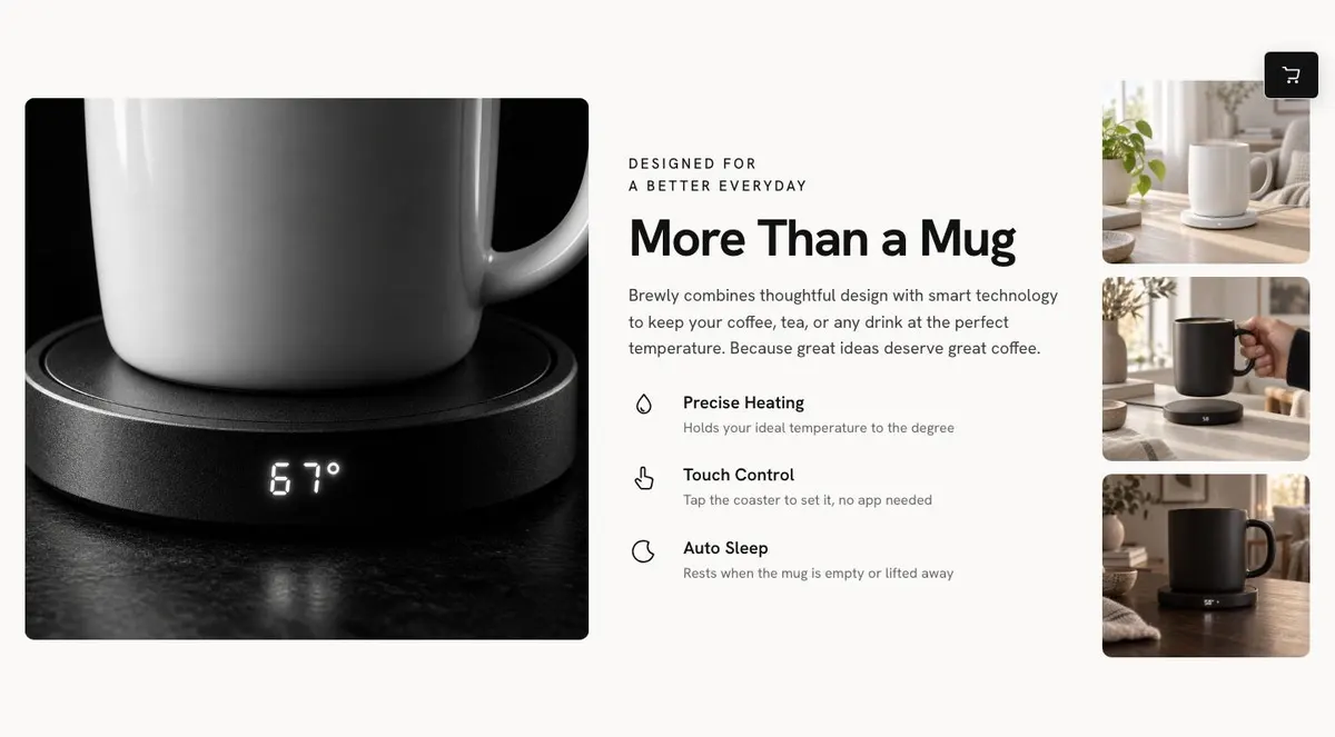 Smart Mug DTC template — Product section