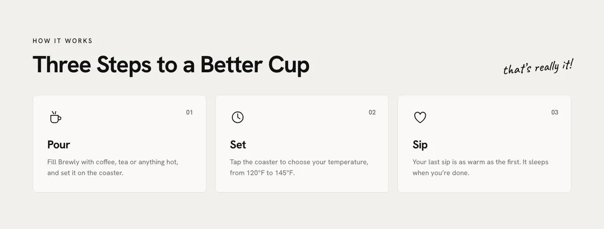 Smart Mug DTC template — How section