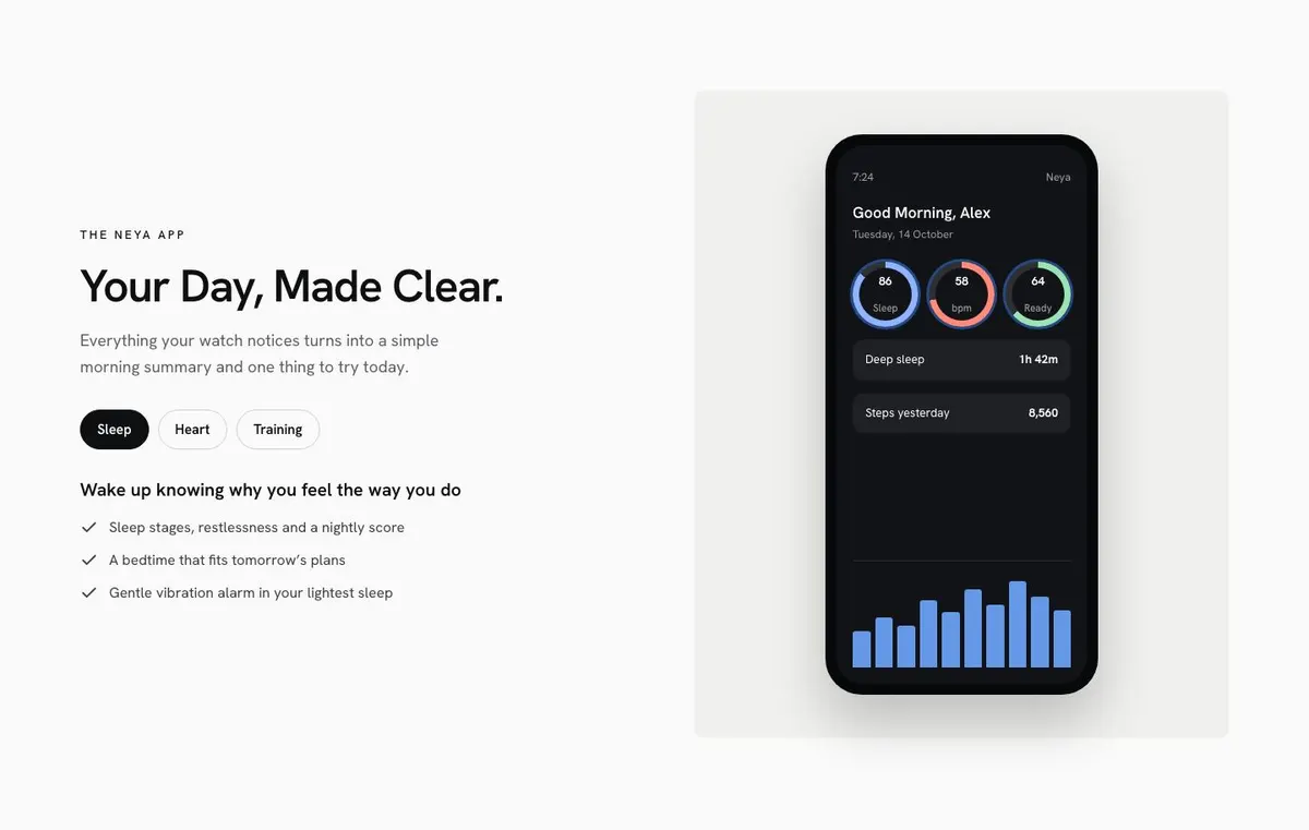 Smartwatch Launch template — App section