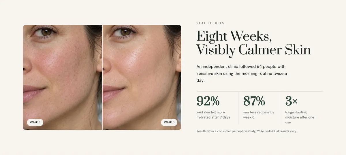 Natural Skincare template — Results section