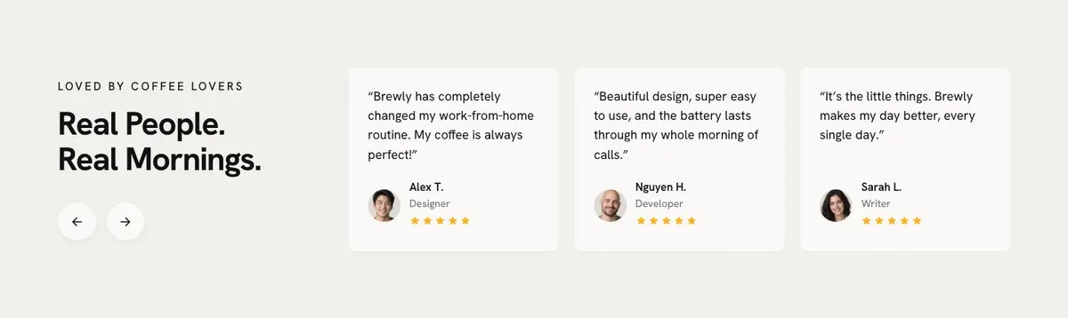 Smart Mug DTC template — Reviews section