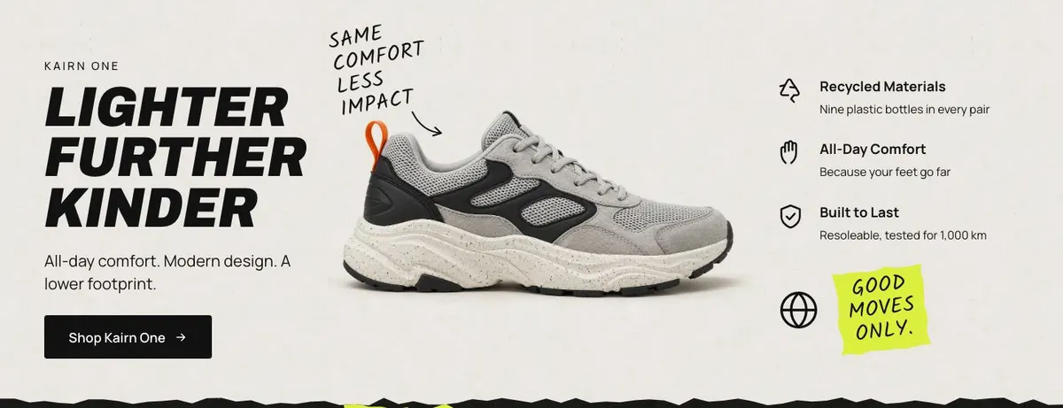 Sustainable Sneakers template — One section