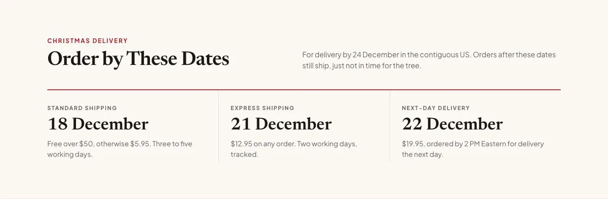 Christmas Gift Shop template — Delivery section