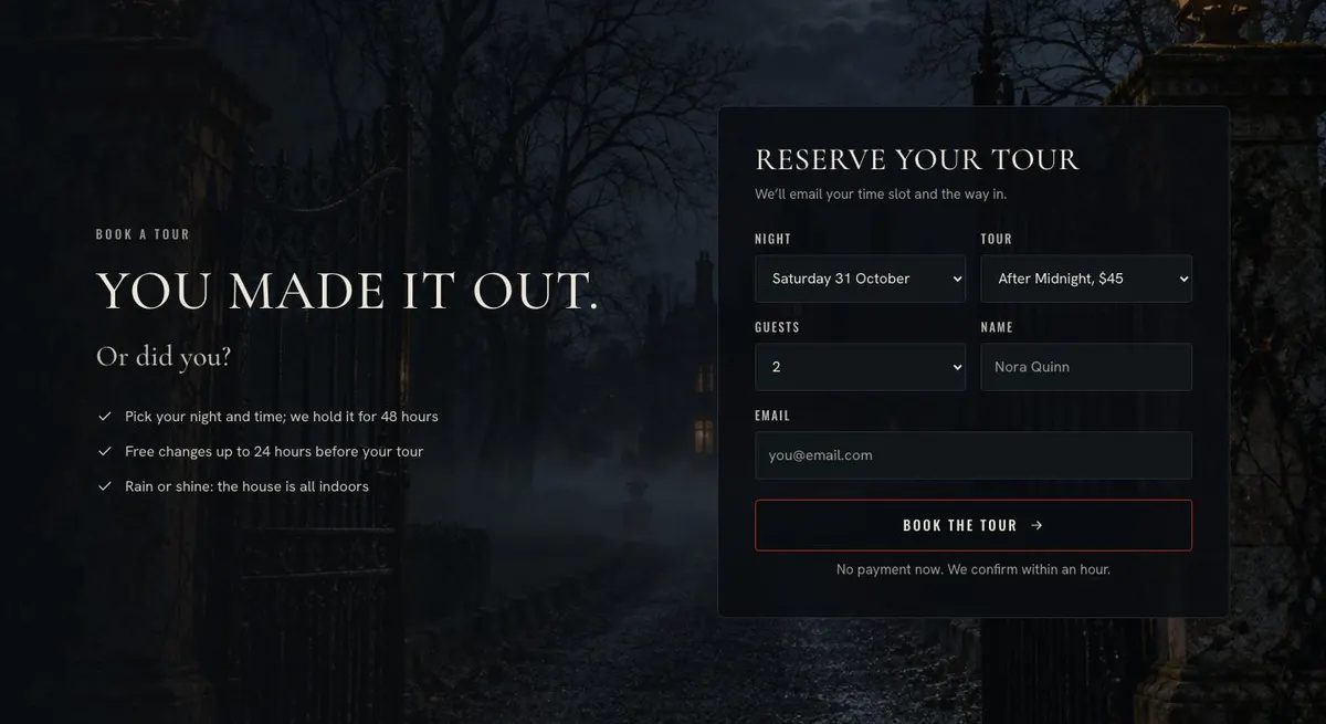 Haunted House Story template — Book section