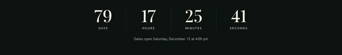 Christmas Market Event template — 89 Days 14 Hours 28 Minutes section