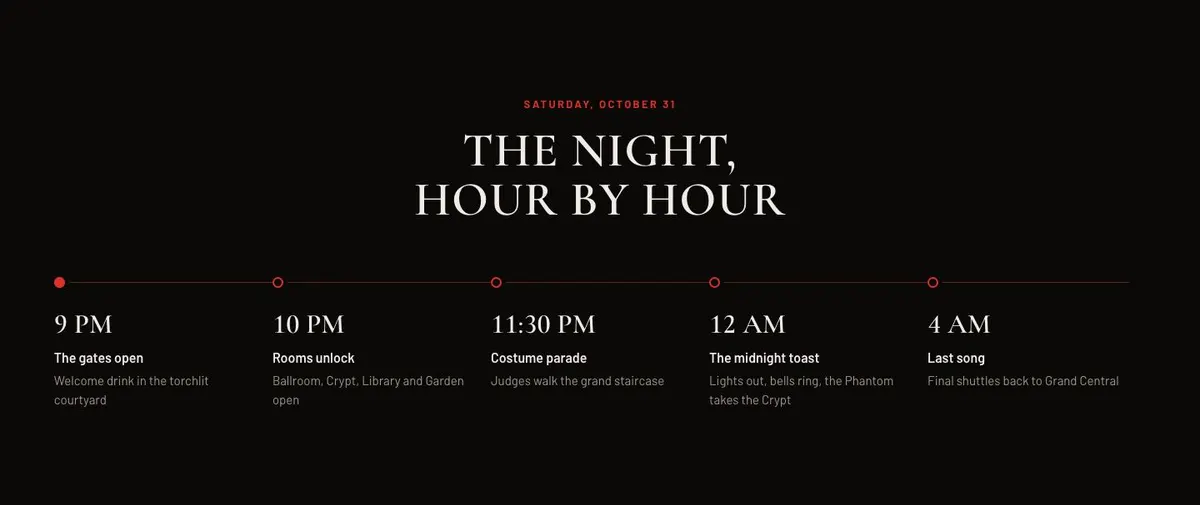 Halloween Manor Party template — Night section