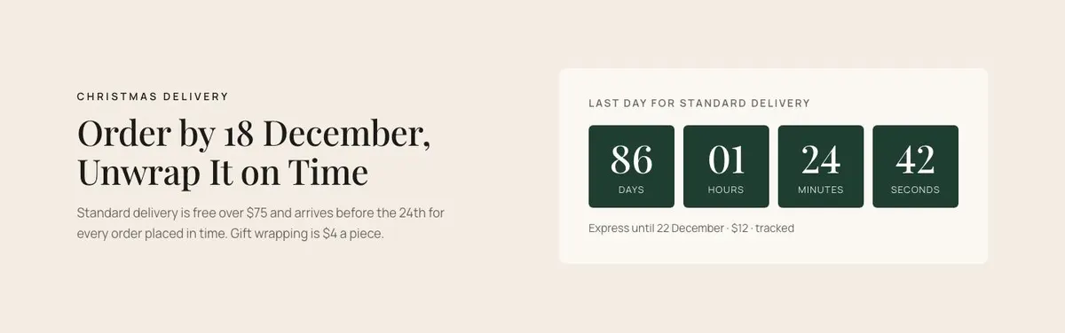 Christmas Home Decor template — Deadline section