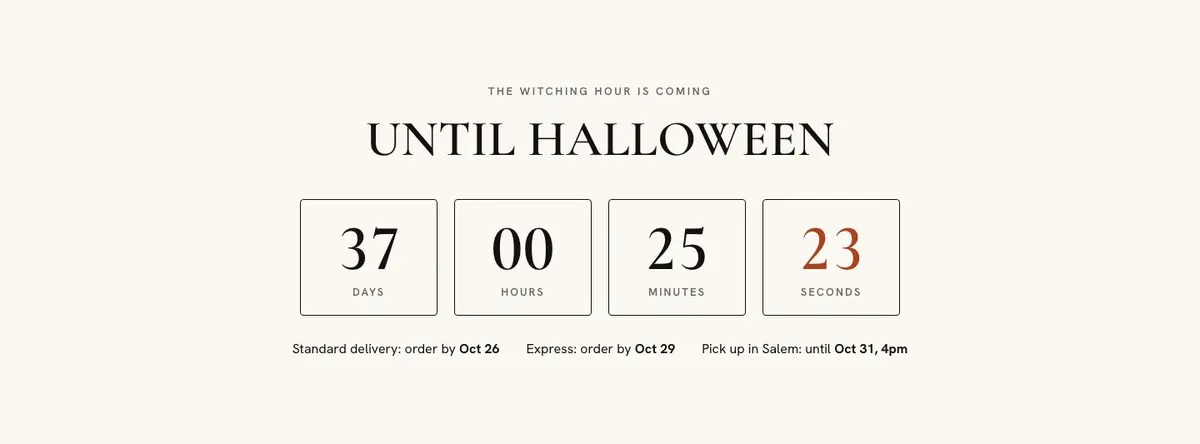 Halloween Candy Brand template — Countdown section
