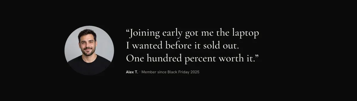 Black Friday Early Access template — Quote section
