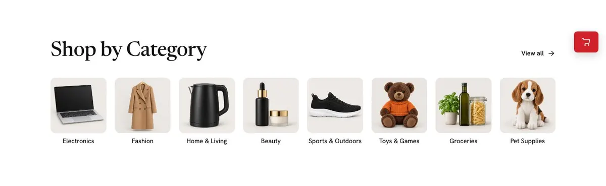 Black Friday Marketplace template — Categories section