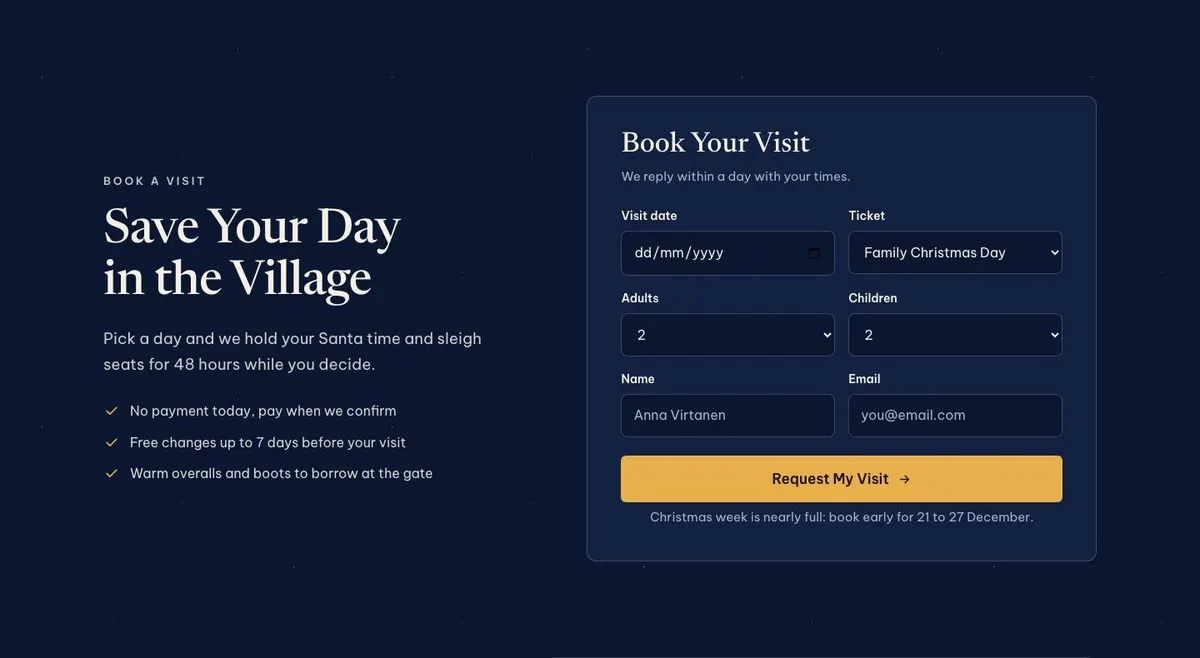 Christmas Village Story template — Book section