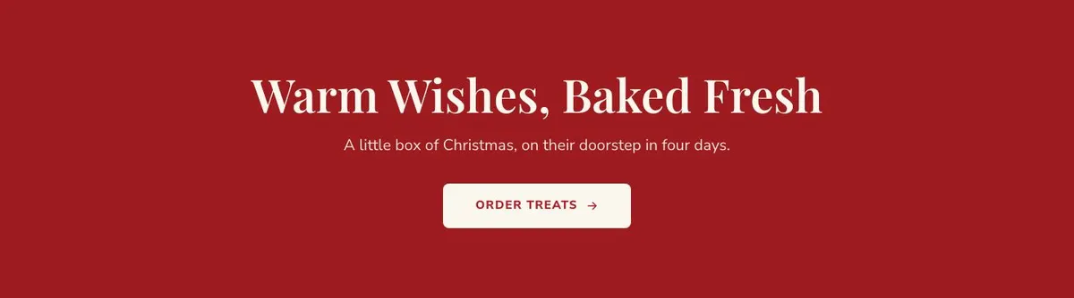 Christmas Treats Bakery template — Closing band section