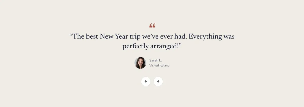New Year Getaway template — Quote section