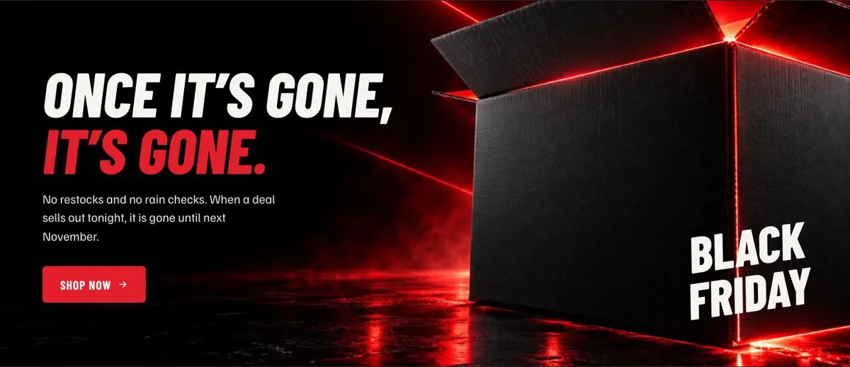 Black Friday Last Chance template — Once it’s gone, it’s gone. No section