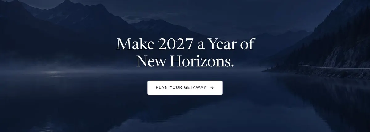 New Year Getaway template — Closing band section