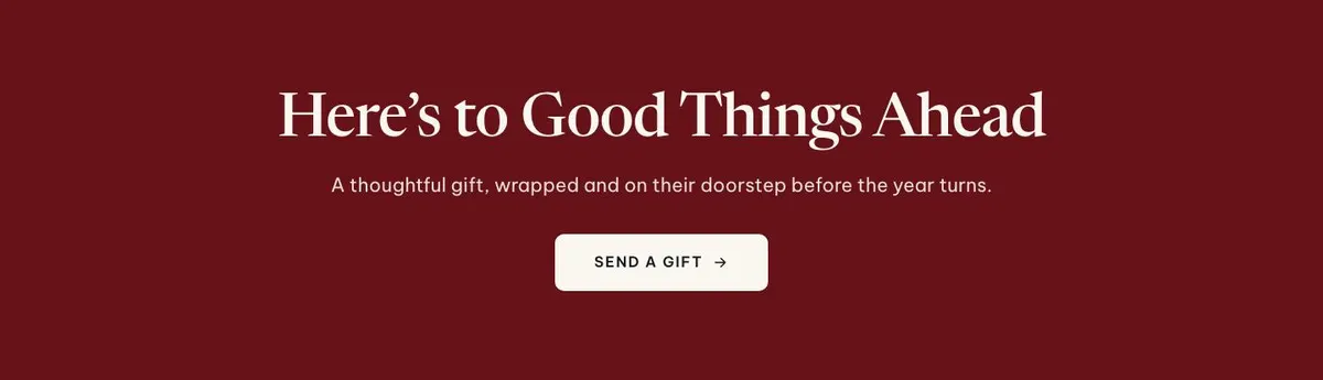 New Year Gift Shop template — Closing band section