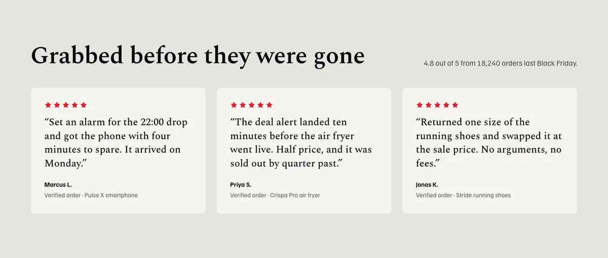 Black Friday Last Chance template — Quote section