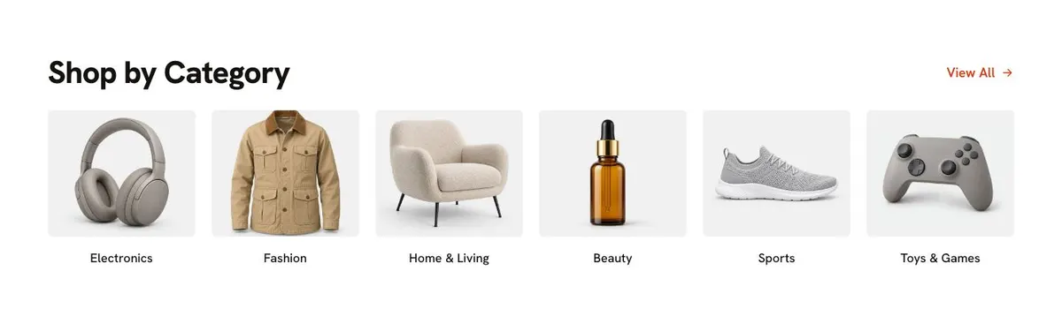 11.11 Flash Sale template — Categories section