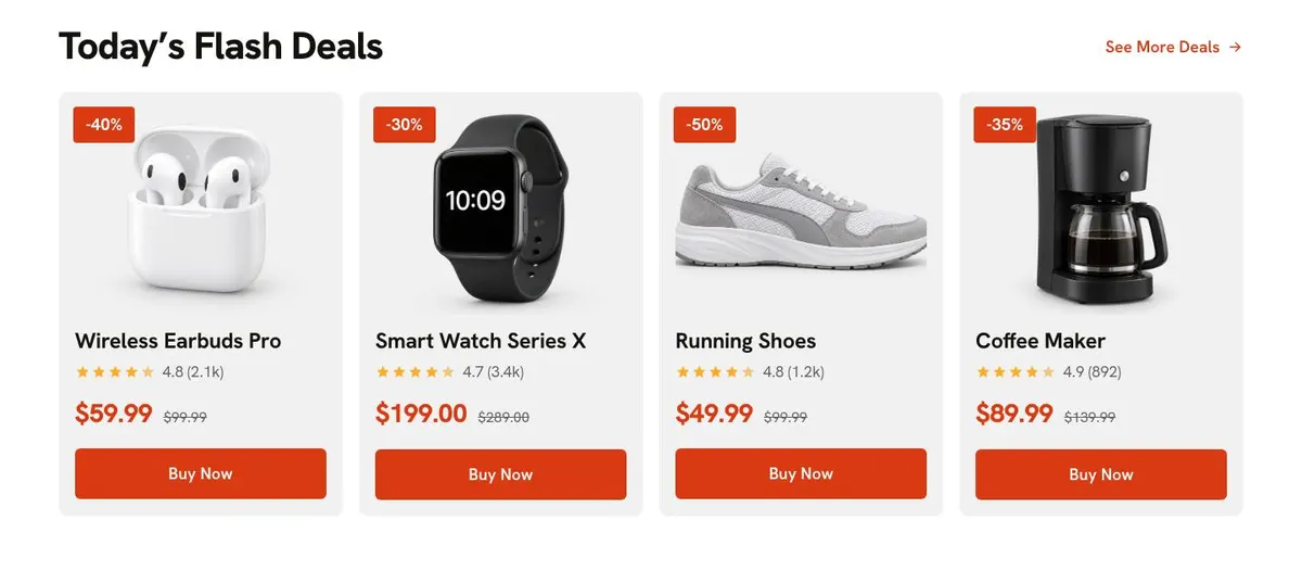 11.11 Flash Sale template — Deals section