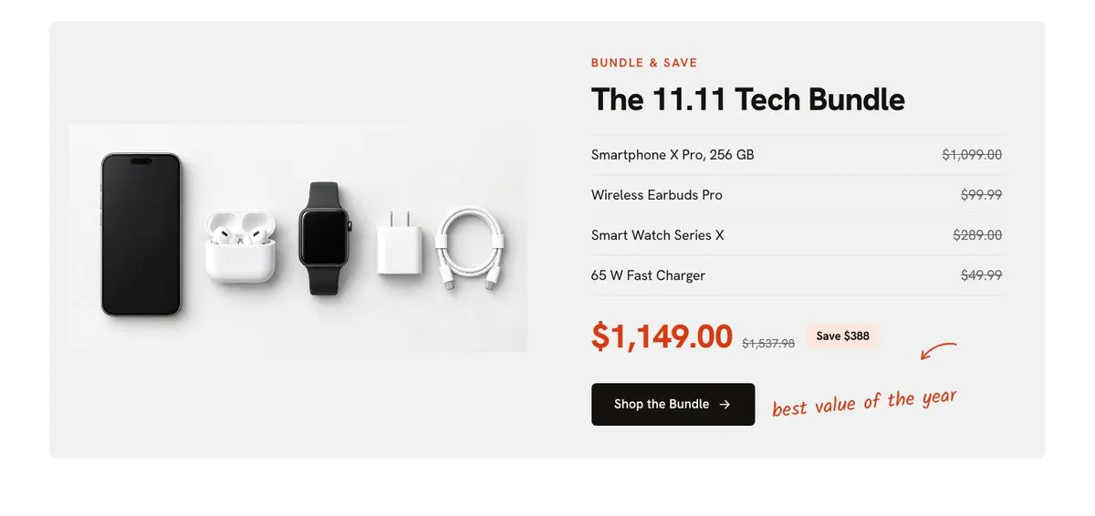11.11 Flash Sale template — Bundle section