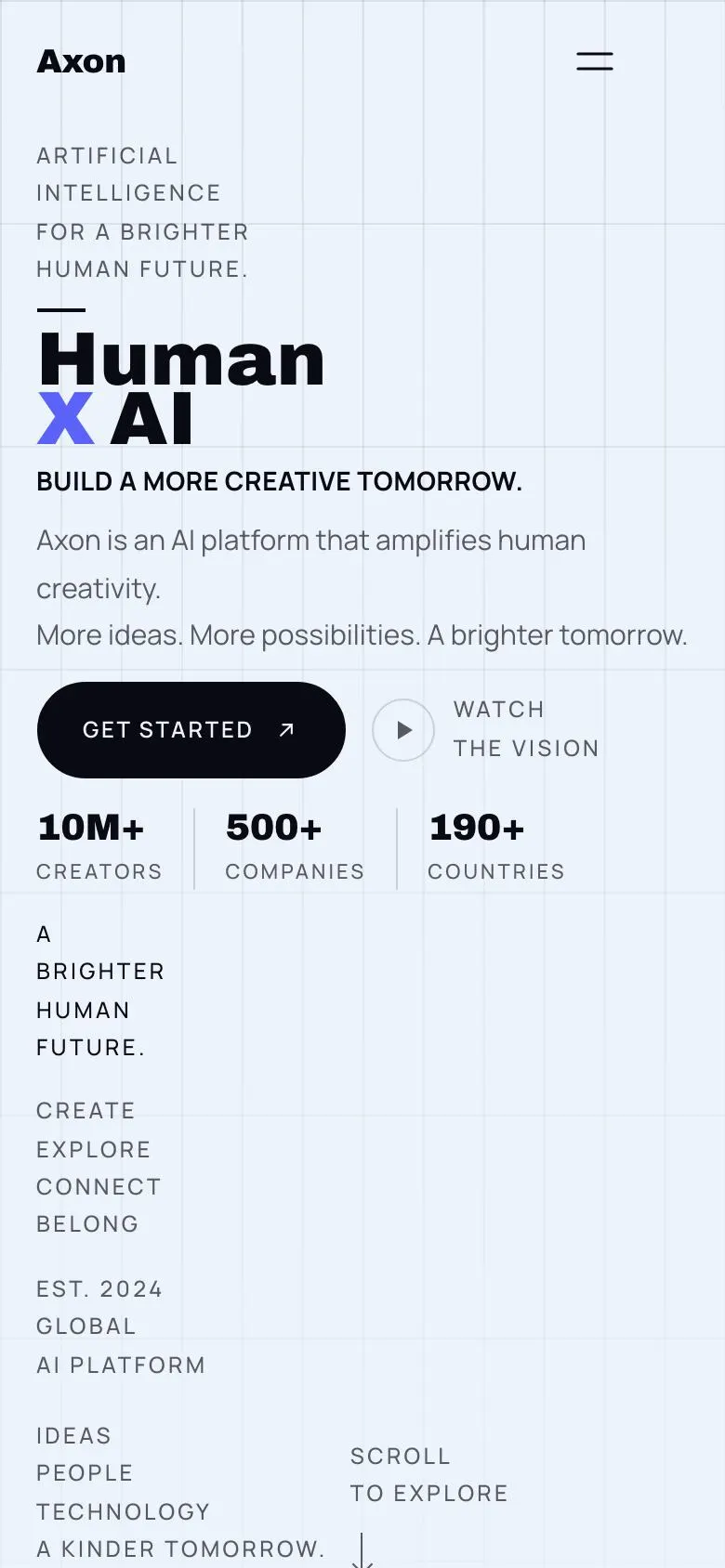 AI Product landing page template on a phone