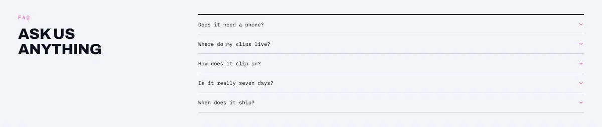 SaaS Conversion template — Questions section