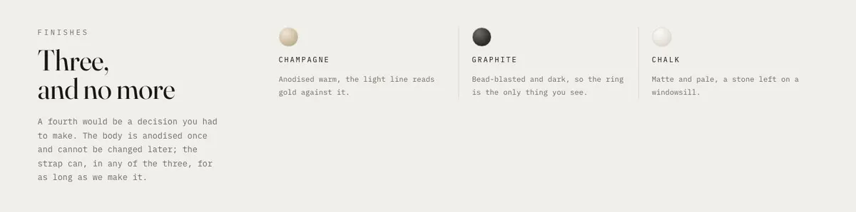 Frosted Glass template — Finish section